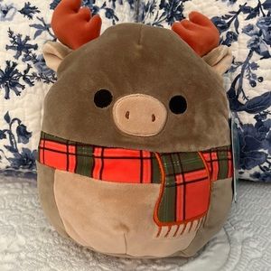 🫎 Squishmallows Patterson the Moose 🫎 with Orange/Green Scarf 🧣 BNWT 7.5”